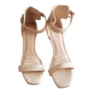 Cato Womens 10 Spike Heels Open Toes Ankle Strap Beige